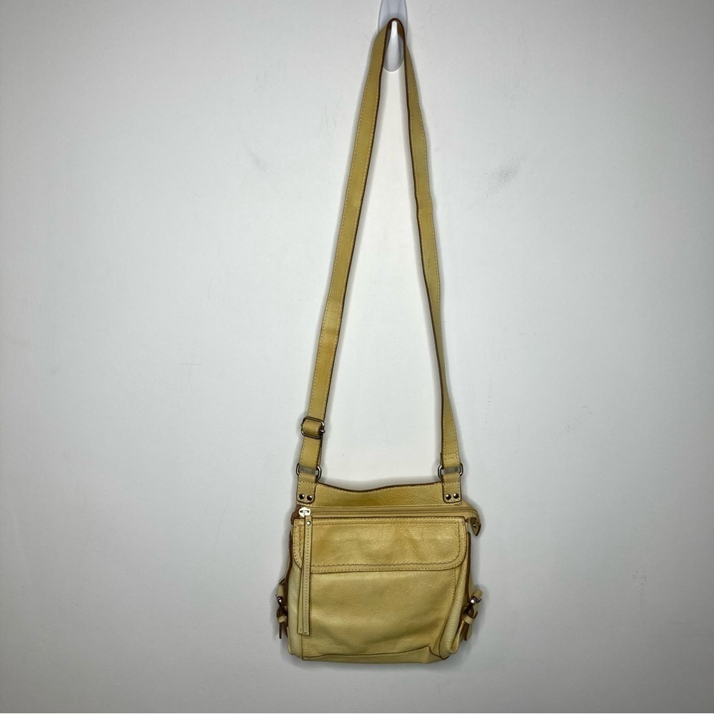 Fossil vintage yellow leather crossbody bag